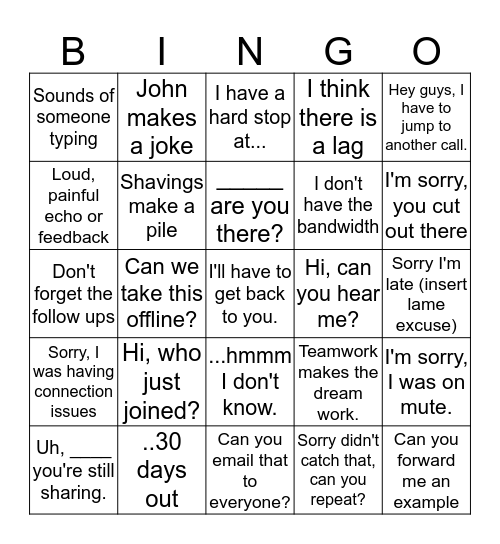 Who just joined? Bingo Card