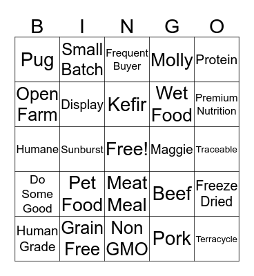 Open Farm Bingo Card