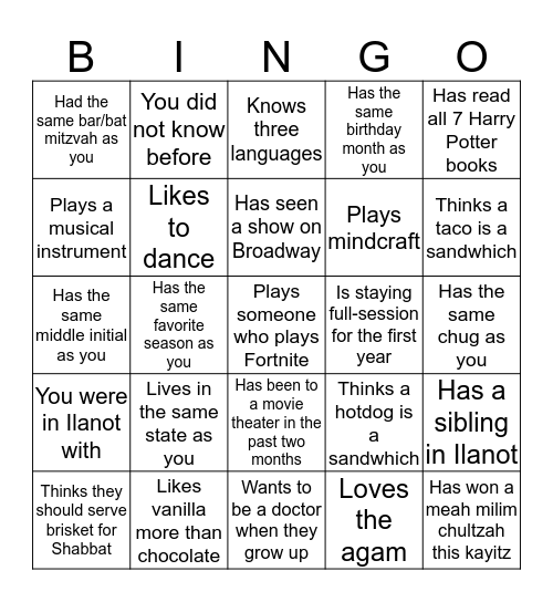 FIND SOMEONE WHO... Bingo Card