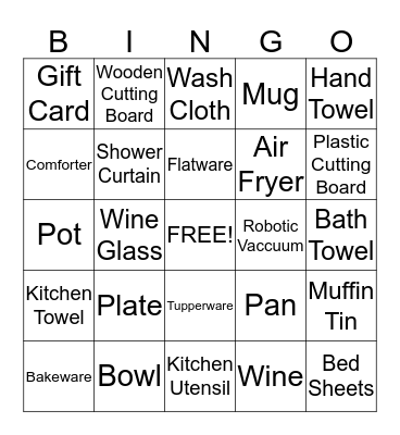 Breanna's Wedding Shower! Bingo Card