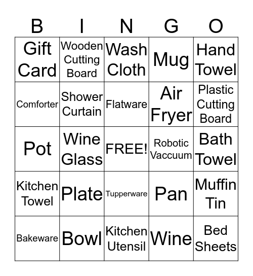 Breanna's Wedding Shower! Bingo Card