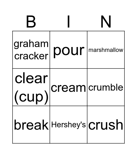 S'MORES BINGO Card