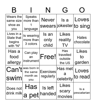CFR BINGO Card