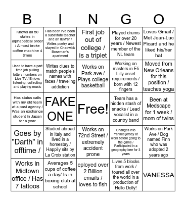 Meet and Greet Bingo! Bingo Card