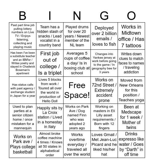 Meet and Greet Bingo! Bingo Card
