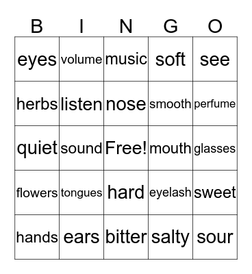 Senses of Summer Bingo Card