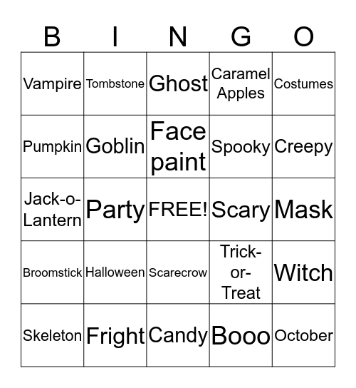 Candy Corn Bingo! Bingo Card