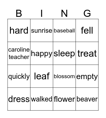 Bing 2 Bingo Card