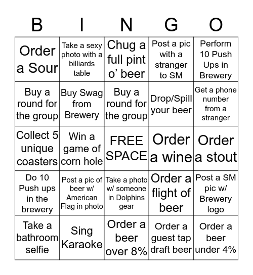 Brauhaus Bingo Card