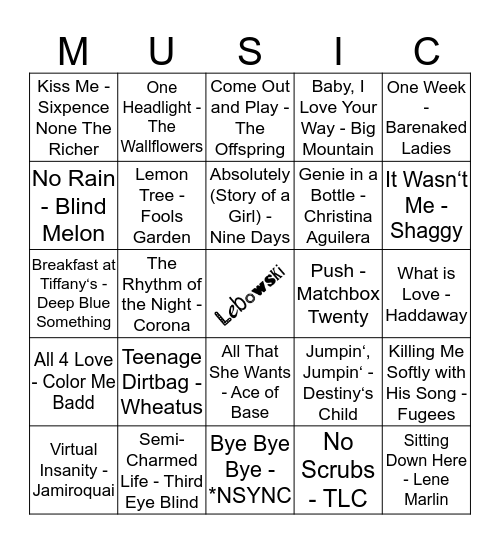 303 Bingo Card