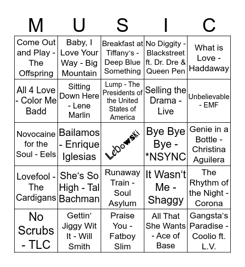 305 Bingo Card