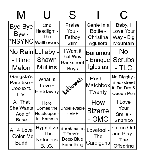 309 Bingo Card