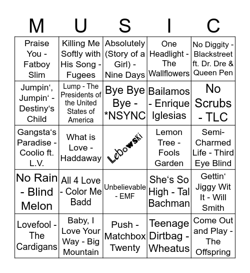 316 Bingo Card