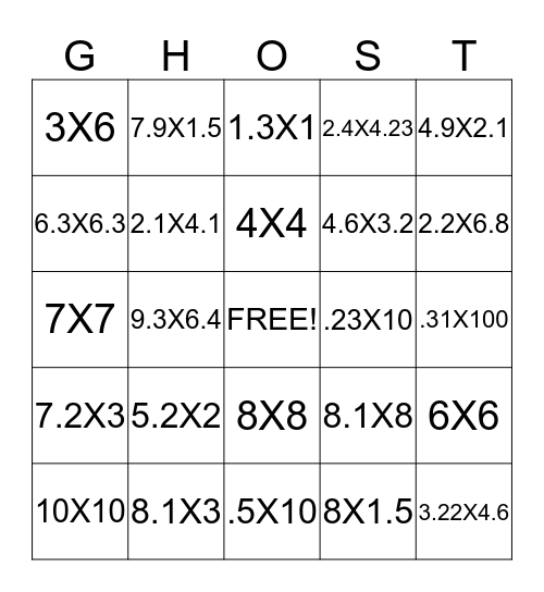 Happy Halloween Bingo Card