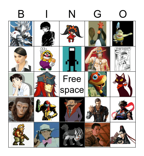 favourite characters Bingo Card