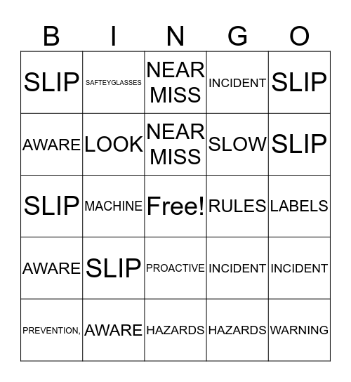 SAFETY BINGO Card