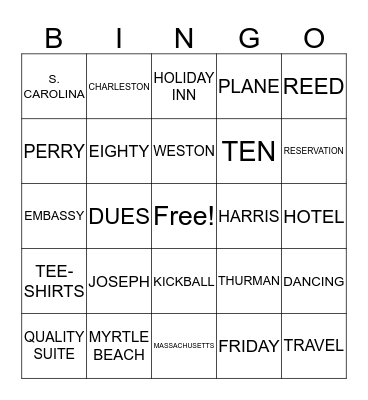WESTON'S  Bingo Card