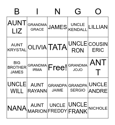 PRINCESS OLIVIA'S BABY SHOWER Bingo Card