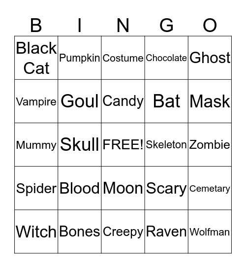 3 SOUTH HALLOWEEN BINGO!! Bingo Card
