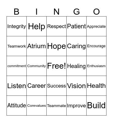 TEAMWORK BINGO Card
