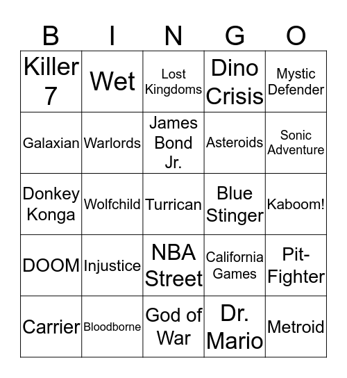 Wait, What? Is This 8-Bit Bingo? Bingo Card