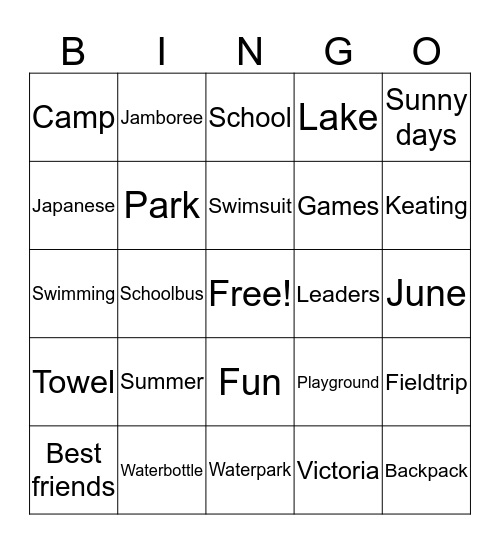 Keating out of school care BINGO! Bingo Card