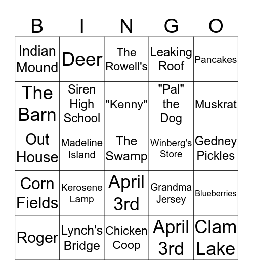 LEIGHOW BINGO Card