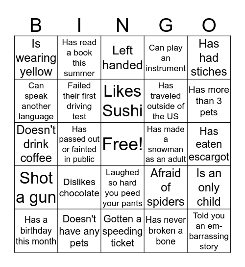 Bingo Card