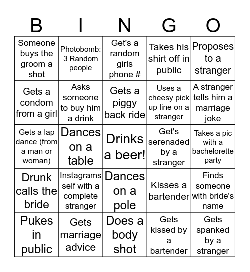 BACHELOR BINGO - PORTLAND 2018 Bingo Card