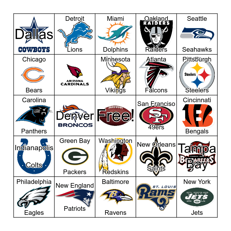 Play NFL Bingo Online | BingoBaker