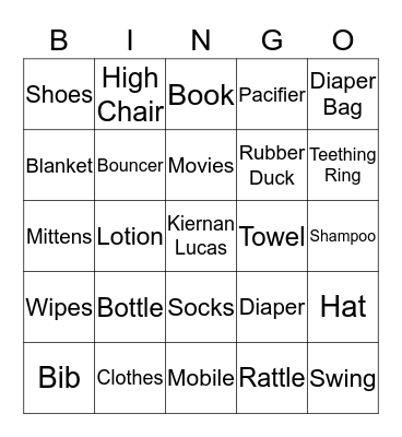 Baby Bingo Card