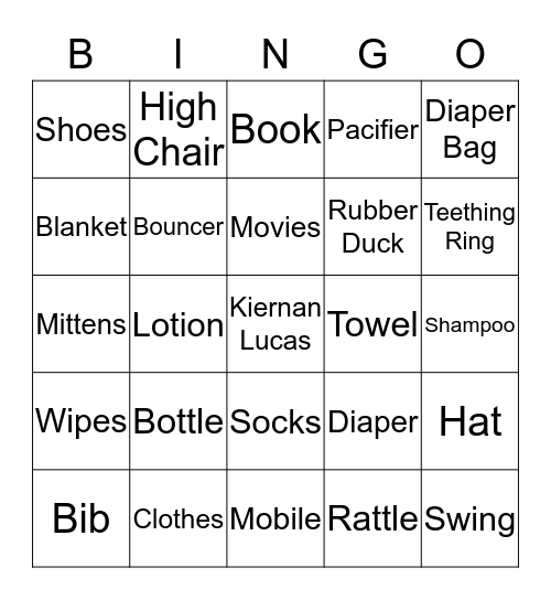 Baby Bingo Card