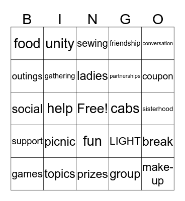 Womens's Health Matters Bingo Card