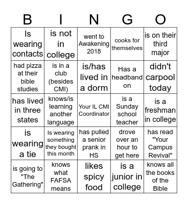 Find Someone Who... Bingo Card