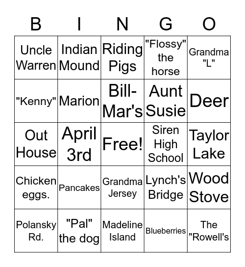 LEIGHOW BINGO Card