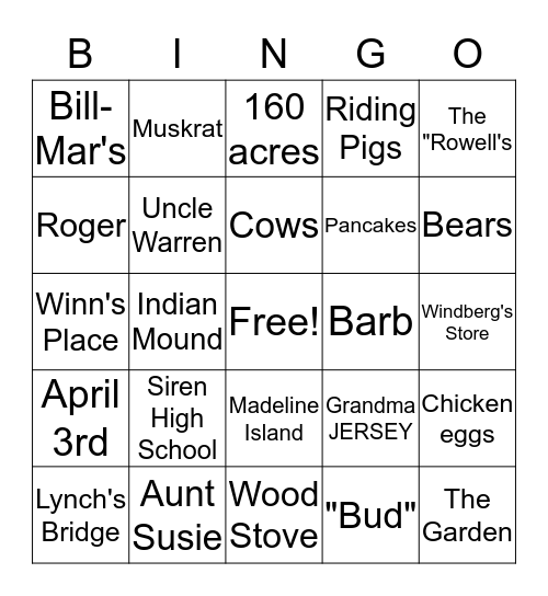 LEIGHOW BINGO Card