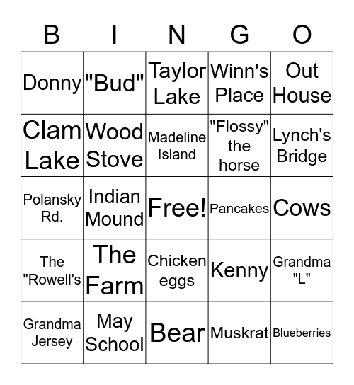 Leighow Bingo Card