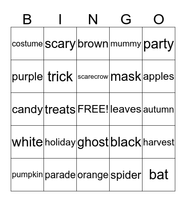 HALLOWEEN 2013 Bingo Card