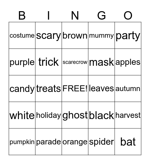 HALLOWEEN 2013 Bingo Card