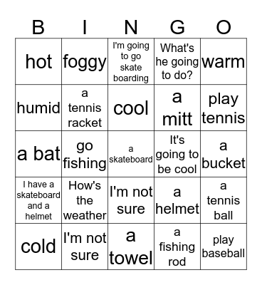 Blue unit 1 Bingo Card