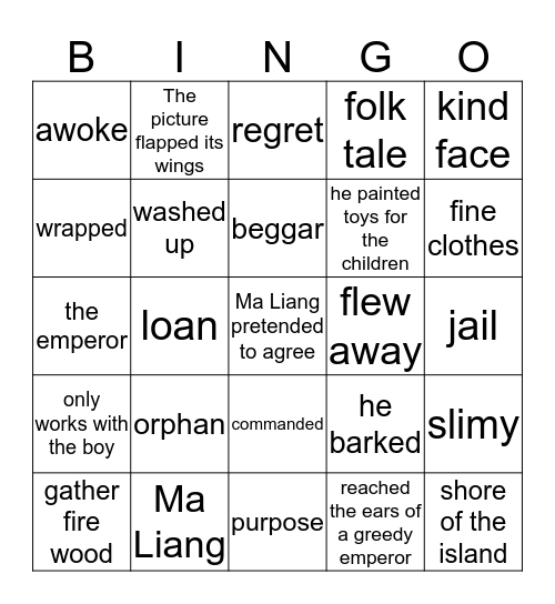 the magic paintbrush Bingo Card
