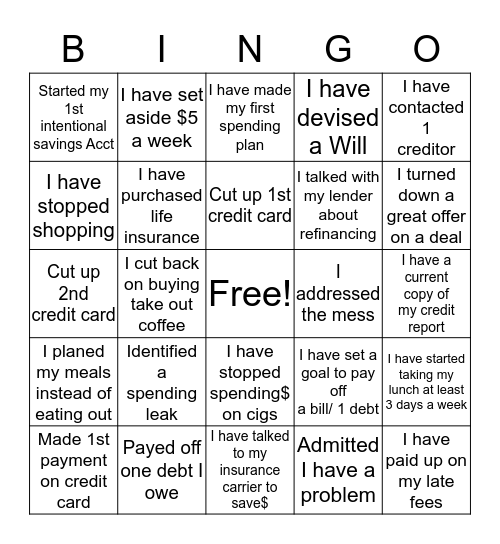 D-FREE   B-I-N-G-O Bingo Card