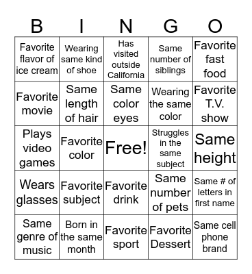 Find someone WHO Bingo Card