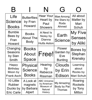 SCIENCE BOOKS: Build Language and Scientific Literacy  Bingo Card