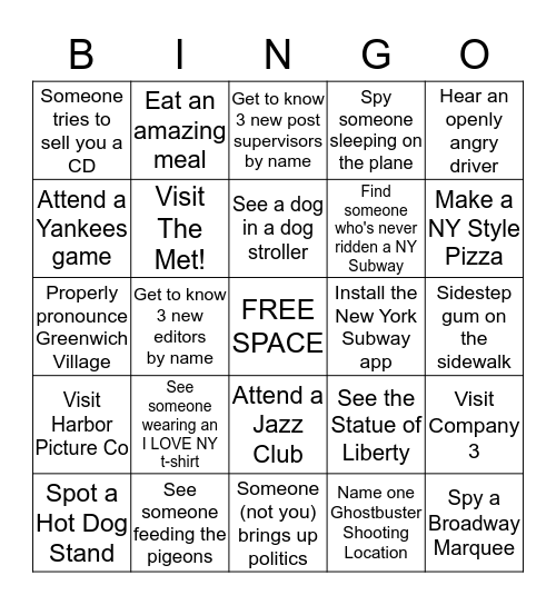Observation Bingo! Bingo Card