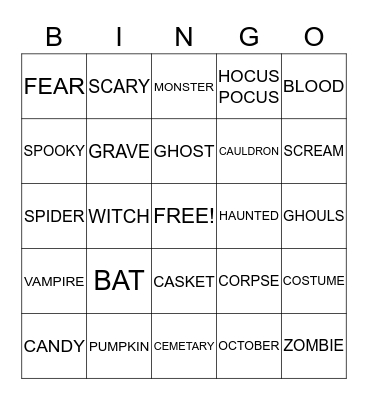 HALLOWEEN BINGO Card