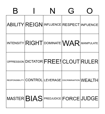 POWER - BINGO Card
