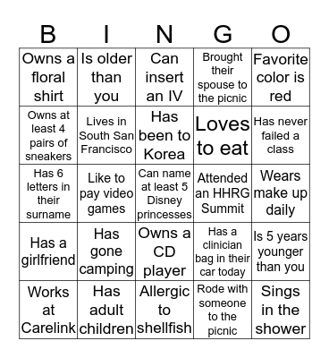 ALOHA Bingo! Bingo Card