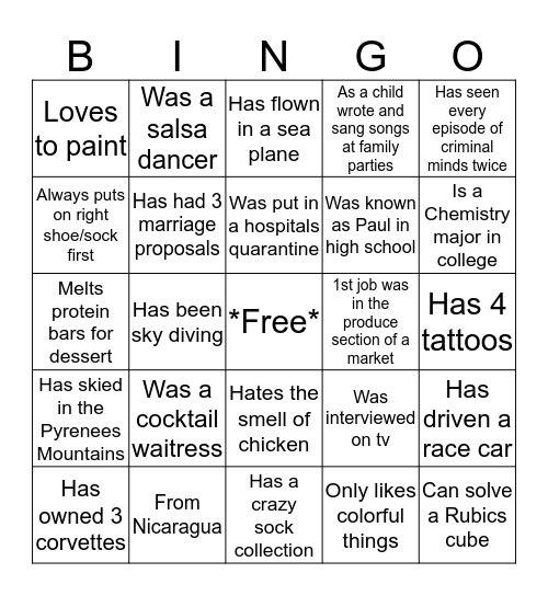 Leser & Leung Boot Camp Bingo Card