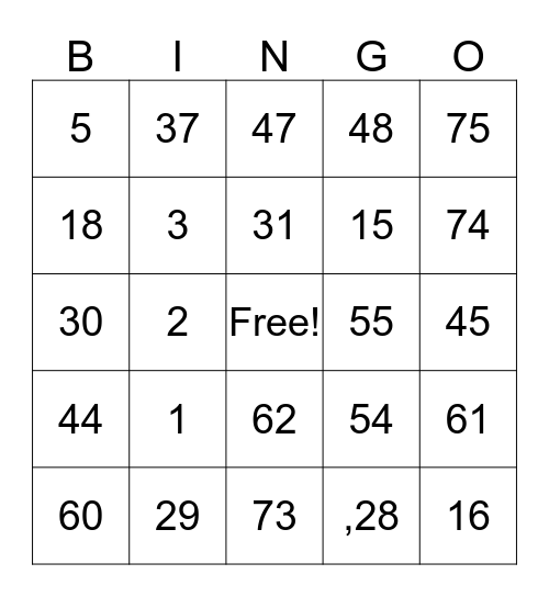Sister time Bingo Card